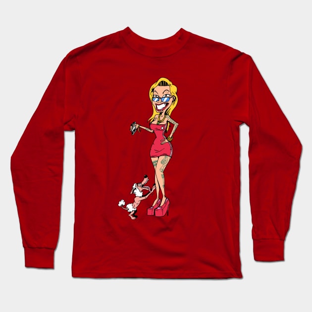 Babe & Poodle Long Sleeve T-Shirt by jonathanmor